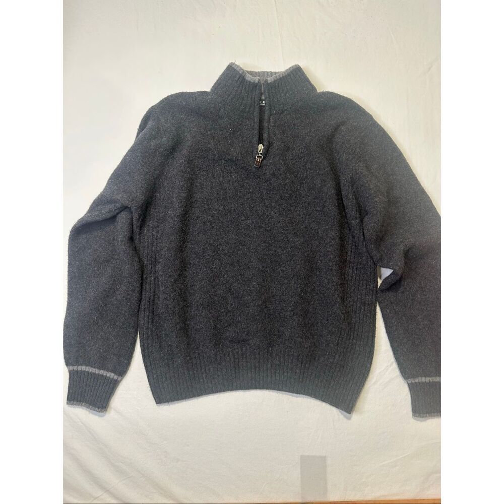Daniele Blassi Made in Italy Men Dark Grey Quarter Zip, tagged a size L